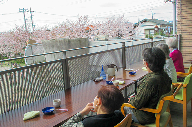 萩園ケアセンターからお花見